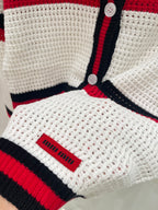 Stripe Collar Knit Cardigan