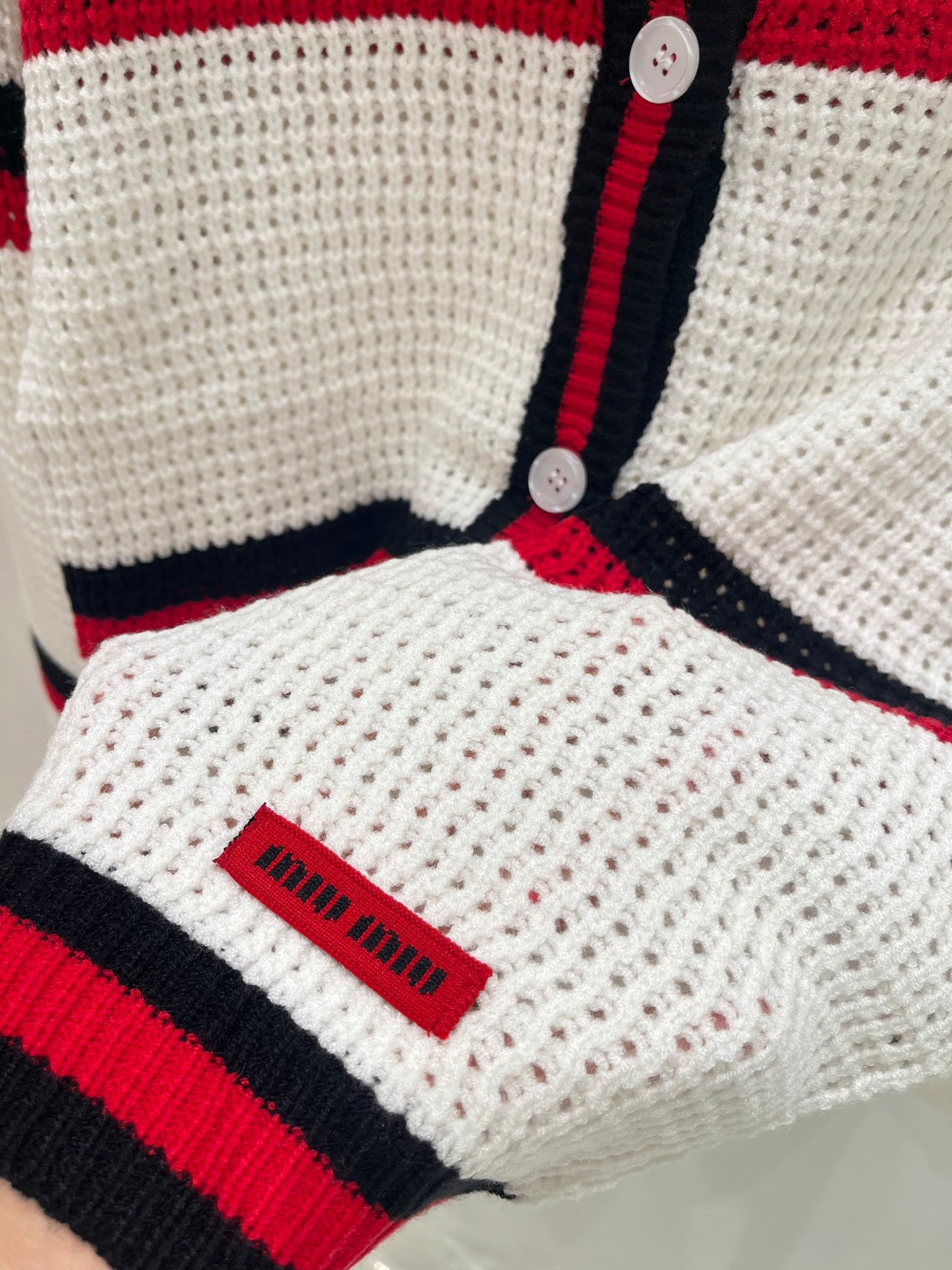 Stripe Collar Knit Cardigan