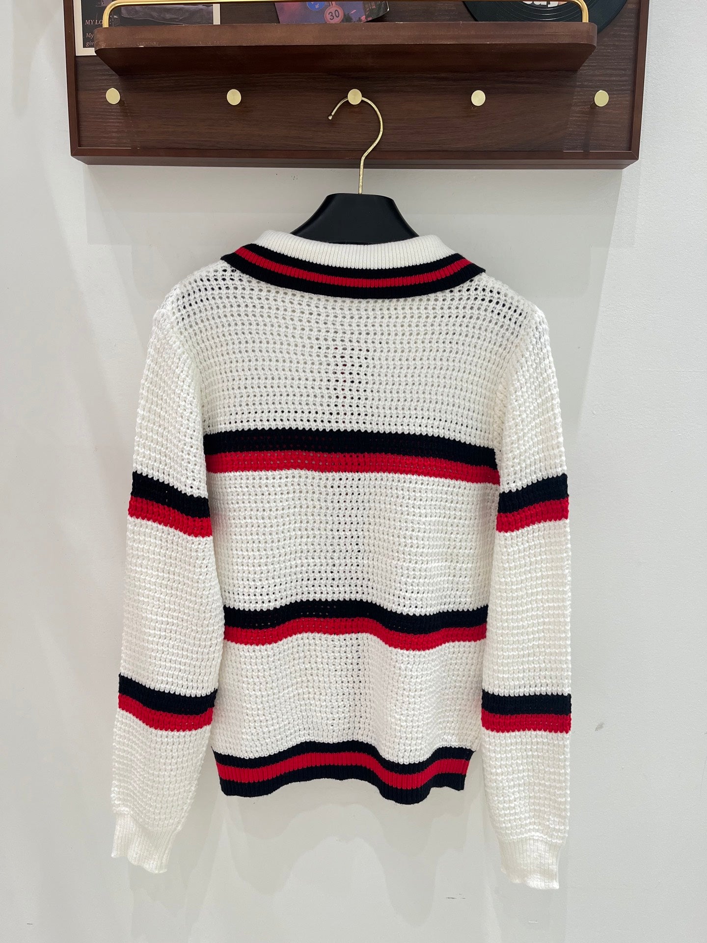 Stripe Collar Knit Cardigan