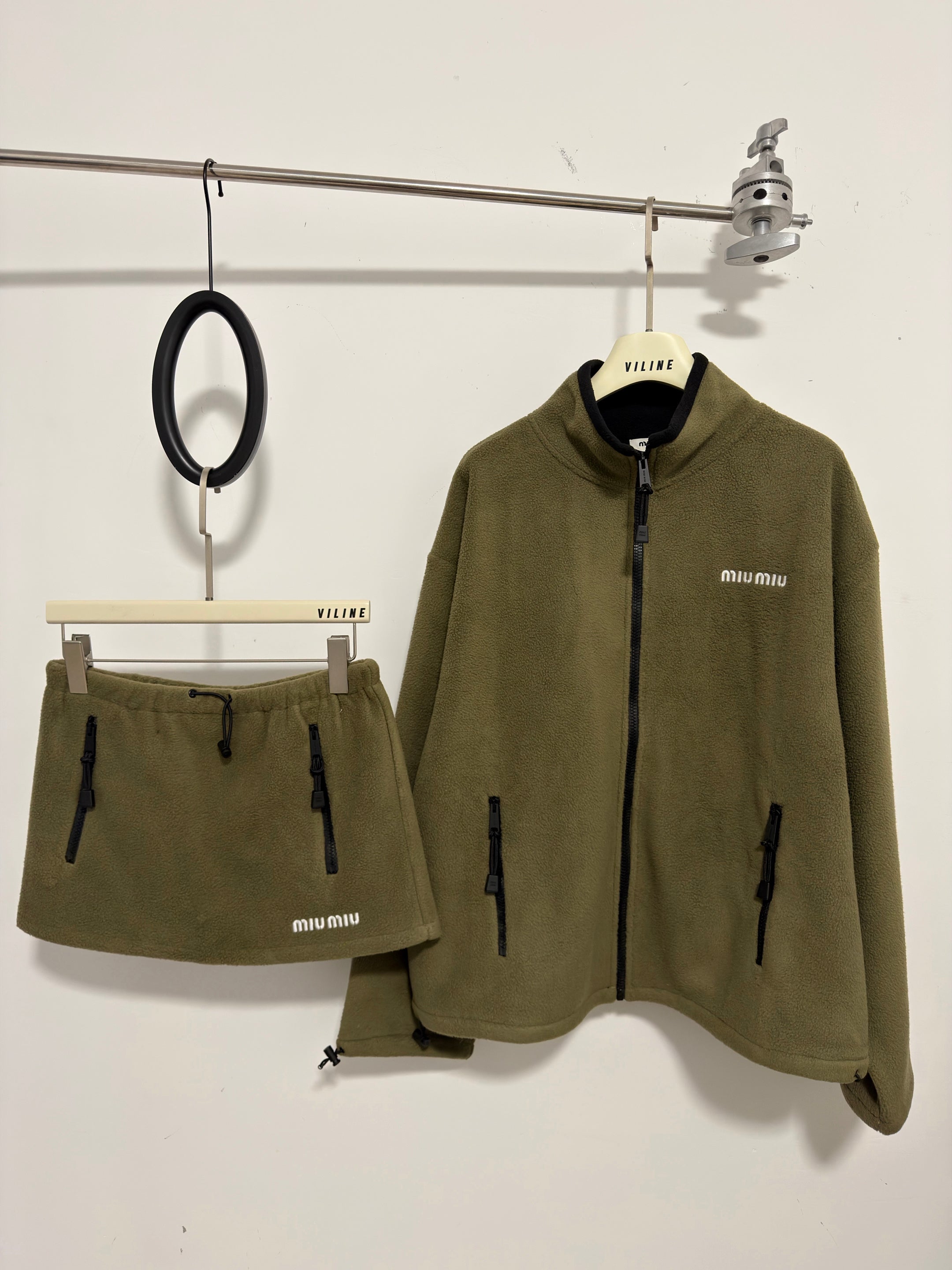 Fleece Jacket &  Mini Skirt Set