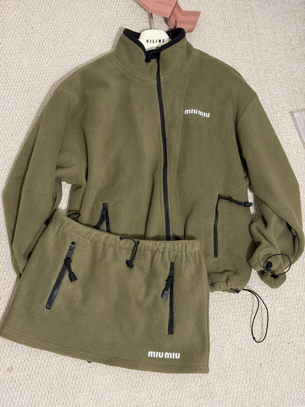 Fleece Jacket &  Mini Skirt Set