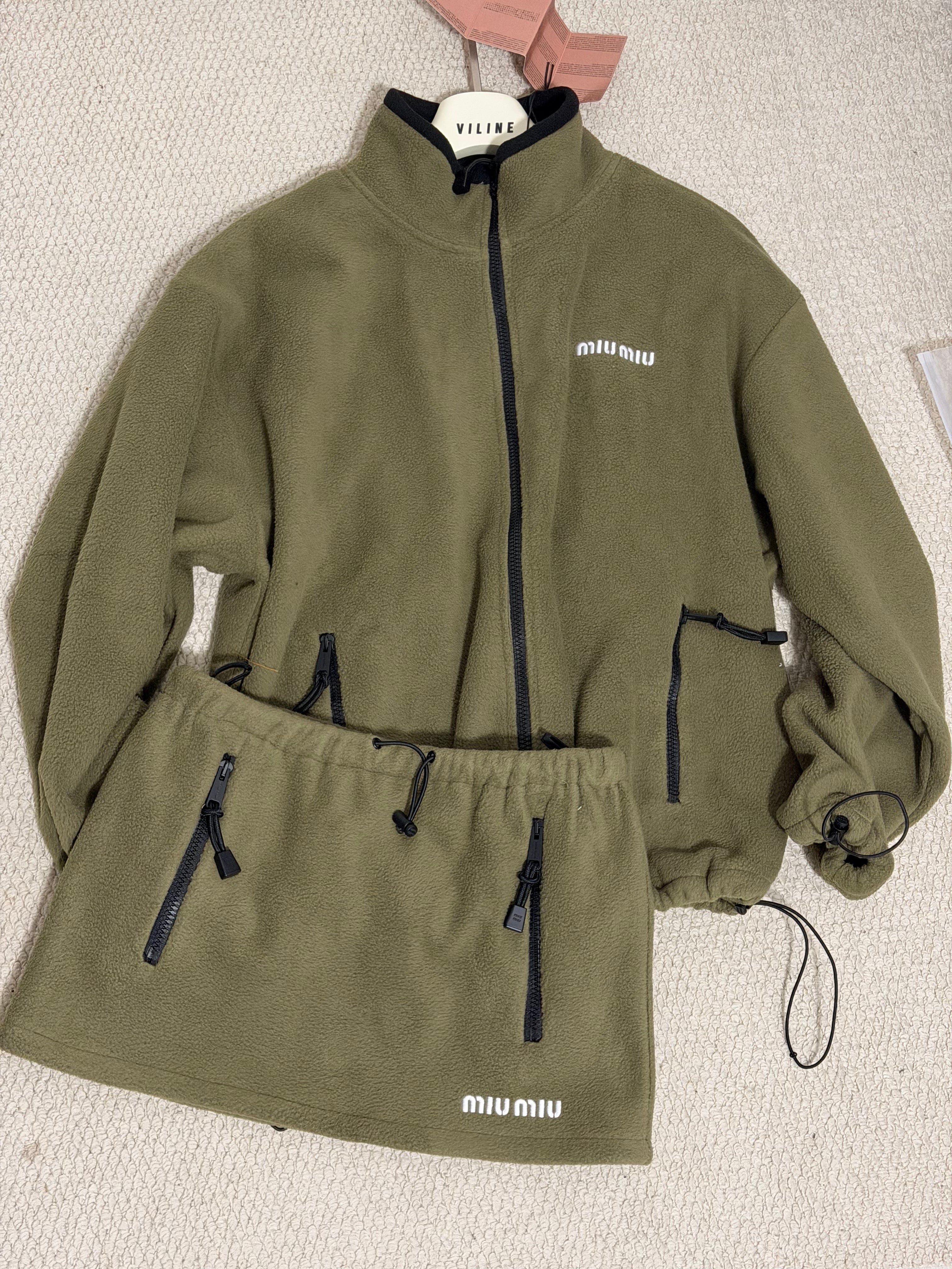Fleece Jacket &  Mini Skirt Set