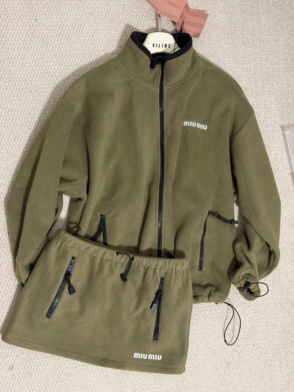 Fleece Jacket &  Mini Skirt Set