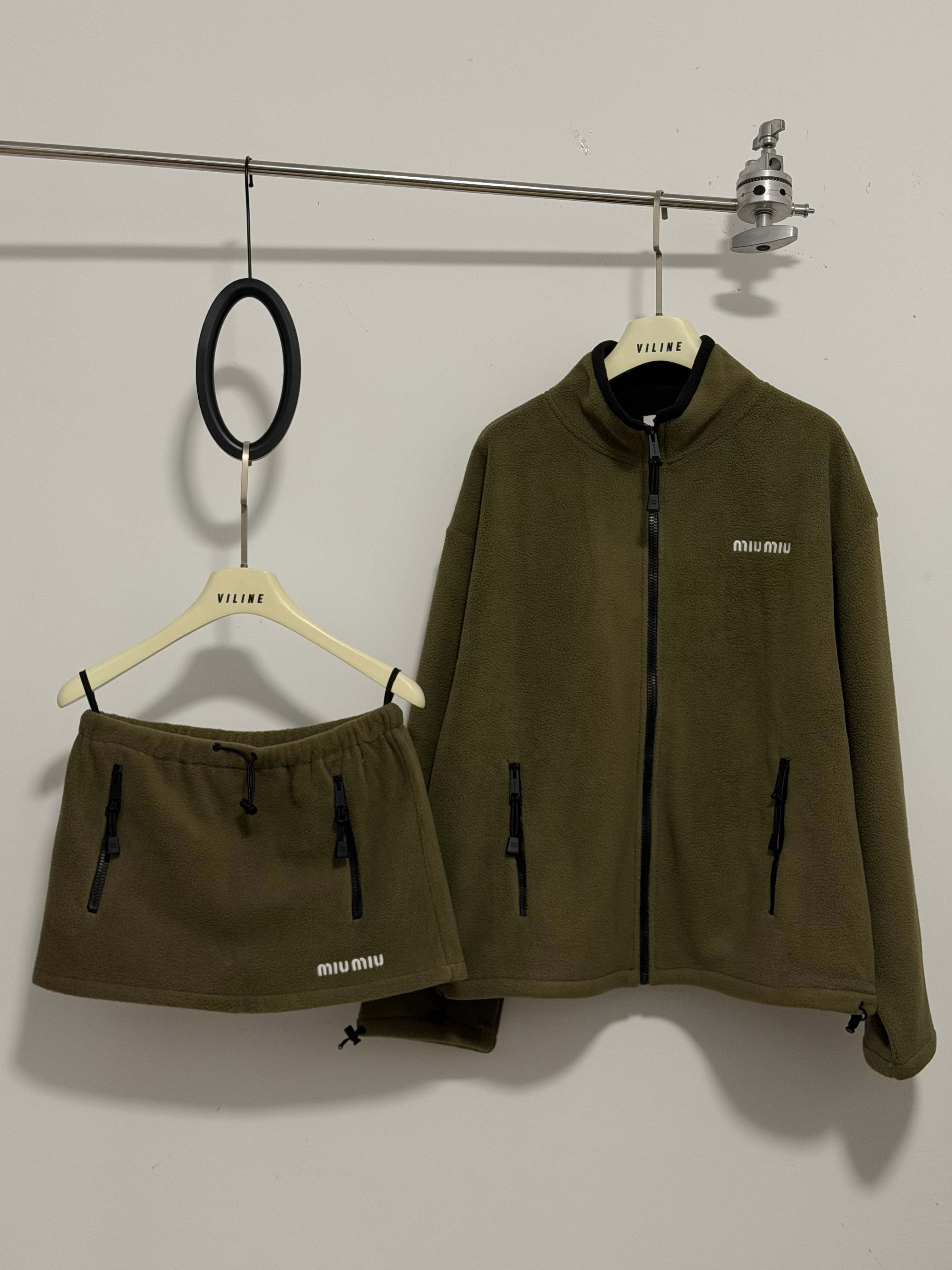 Fleece Jacket &  Mini Skirt Set