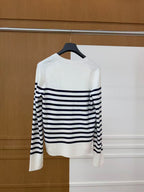 Cotton Stripe Knit Cardigan
