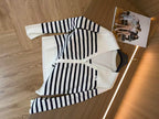 Cotton Stripe Knit Cardigan