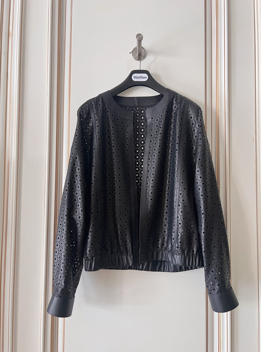 2026 AW Embroidered Logo Leather Jacket