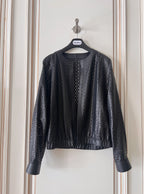 2026 AW Embroidered Logo Leather Jacket