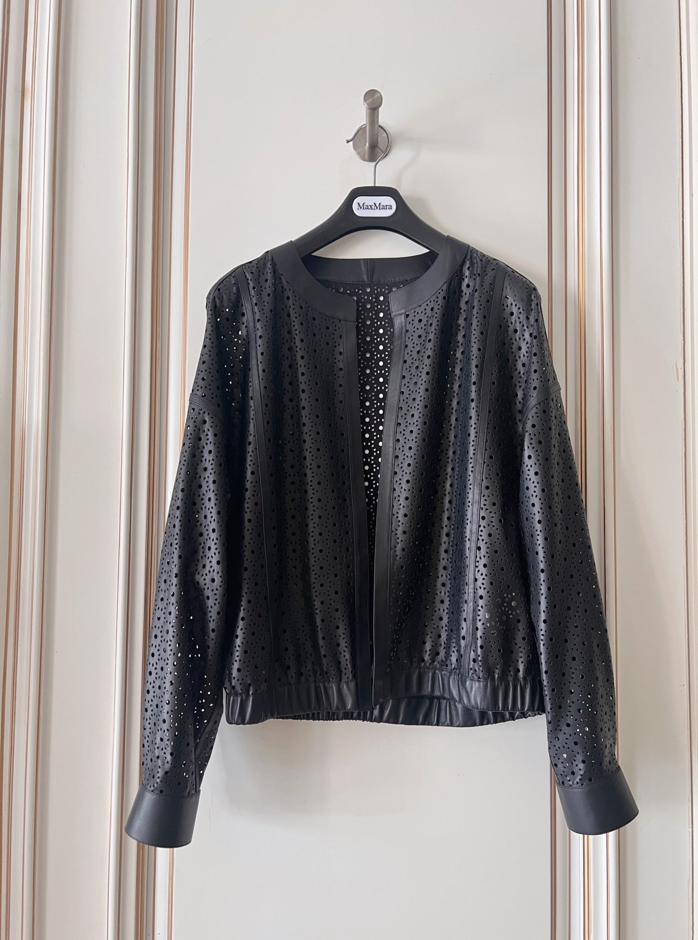 2026 AW Embroidered Logo Leather Jacket