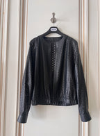 2026 AW Embroidered Logo Leather Jacket