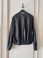 2026 AW Embroidered Logo Leather Jacket