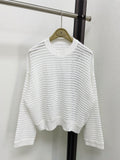Open-Knit Sequin Crew Neck Sweater | 2026