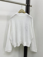 Open-Knit Sequin Crew Neck Sweater | 2026