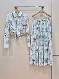 2026 SS Floral Print Shirt & Maxi Skirt Set