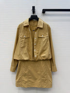 Faux Two-Piece Shirt Dress