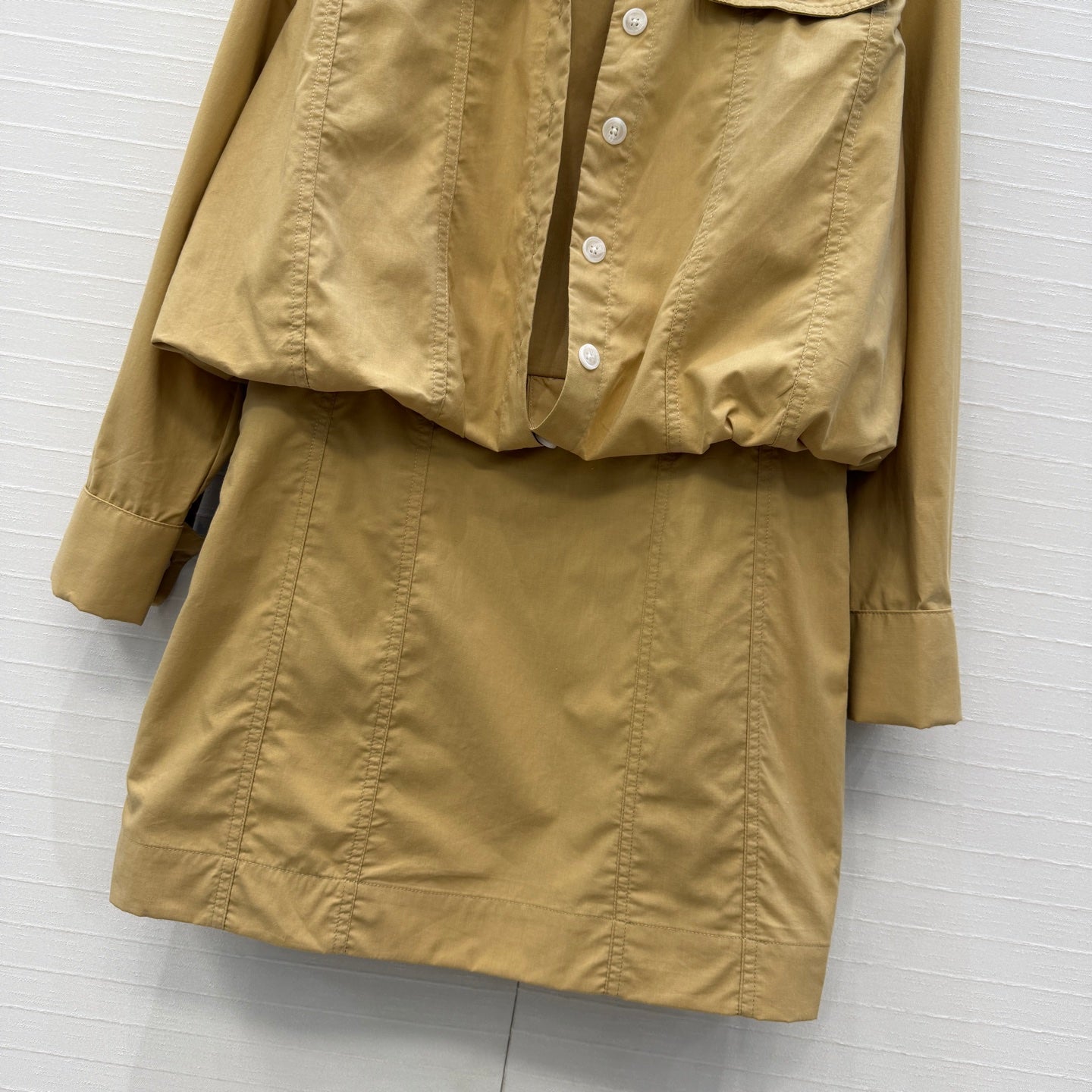 Faux Two-Piece Shirt Dress