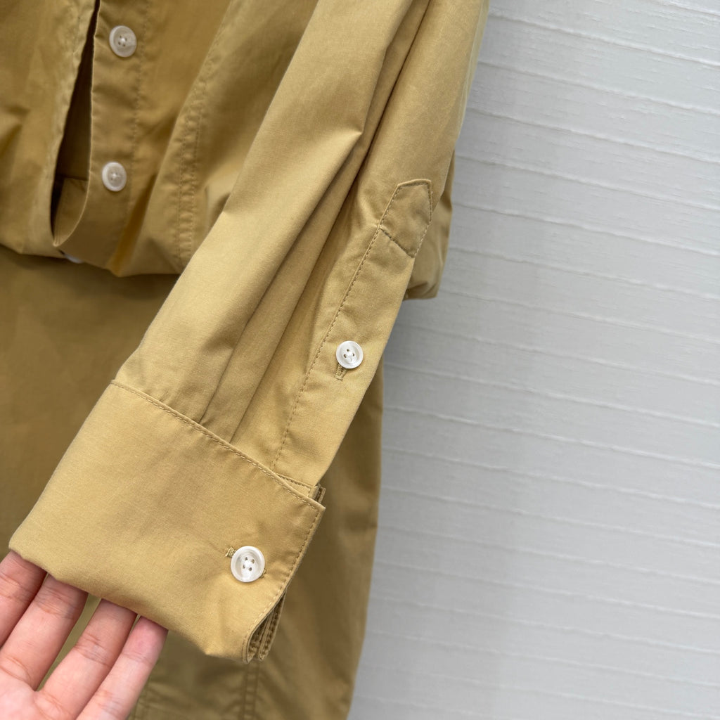 Faux Two-Piece Shirt Dress