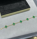 Four-Leaf Clover Stone Bracelet | Premium Quality|