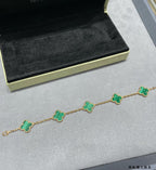 Four-Leaf Clover Stone Bracelet | Premium Quality|