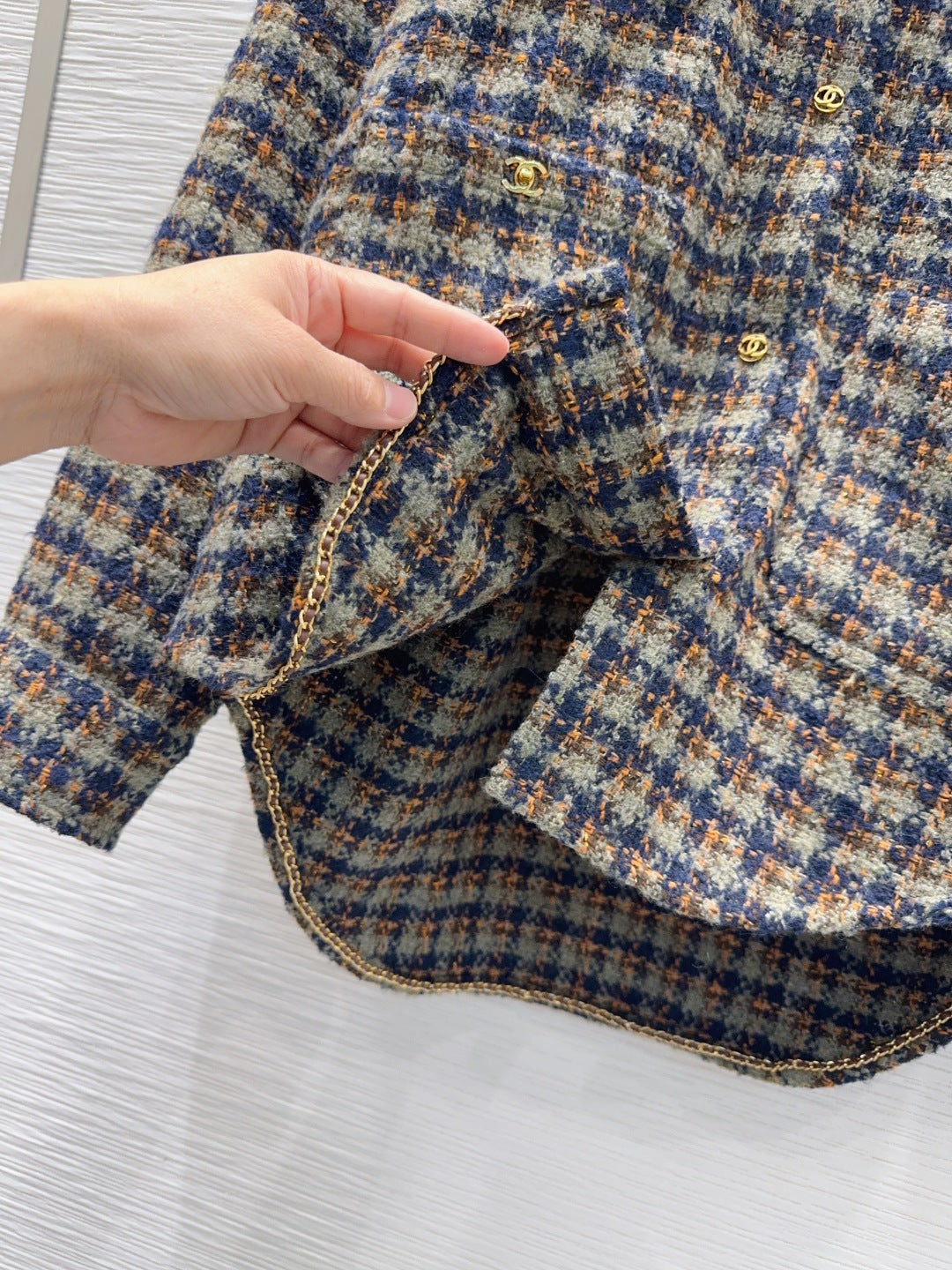 Contrast Check Logo Button Shirt Jacket | 2026