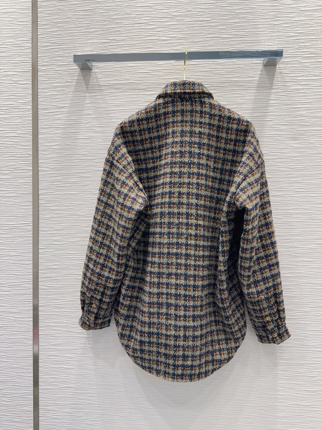 Contrast Check Logo Button Shirt Jacket | 2026