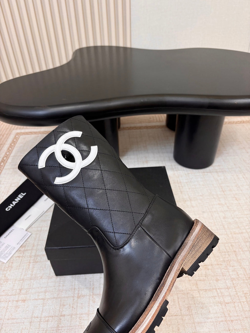 26 AW Quilted Logo Mid-Calf Boot