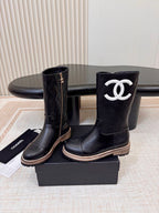 26 AW Quilted Logo Mid-Calf Boot