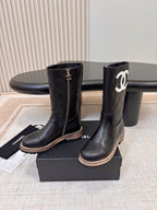 26 AW Quilted Logo Mid-Calf Boot