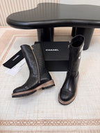 26 AW Quilted Logo Mid-Calf Boot