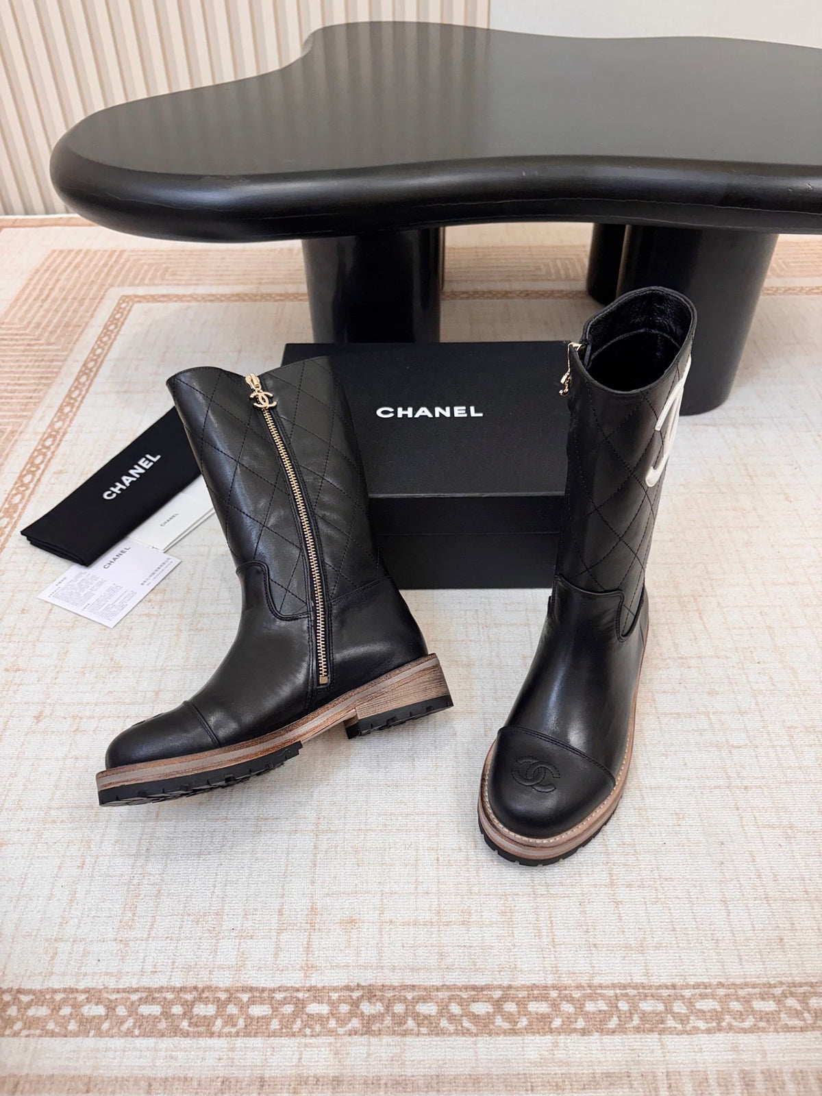 26 AW Quilted Logo Mid-Calf Boot