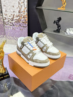 👟 Maxi Leather & Denim Sneakers