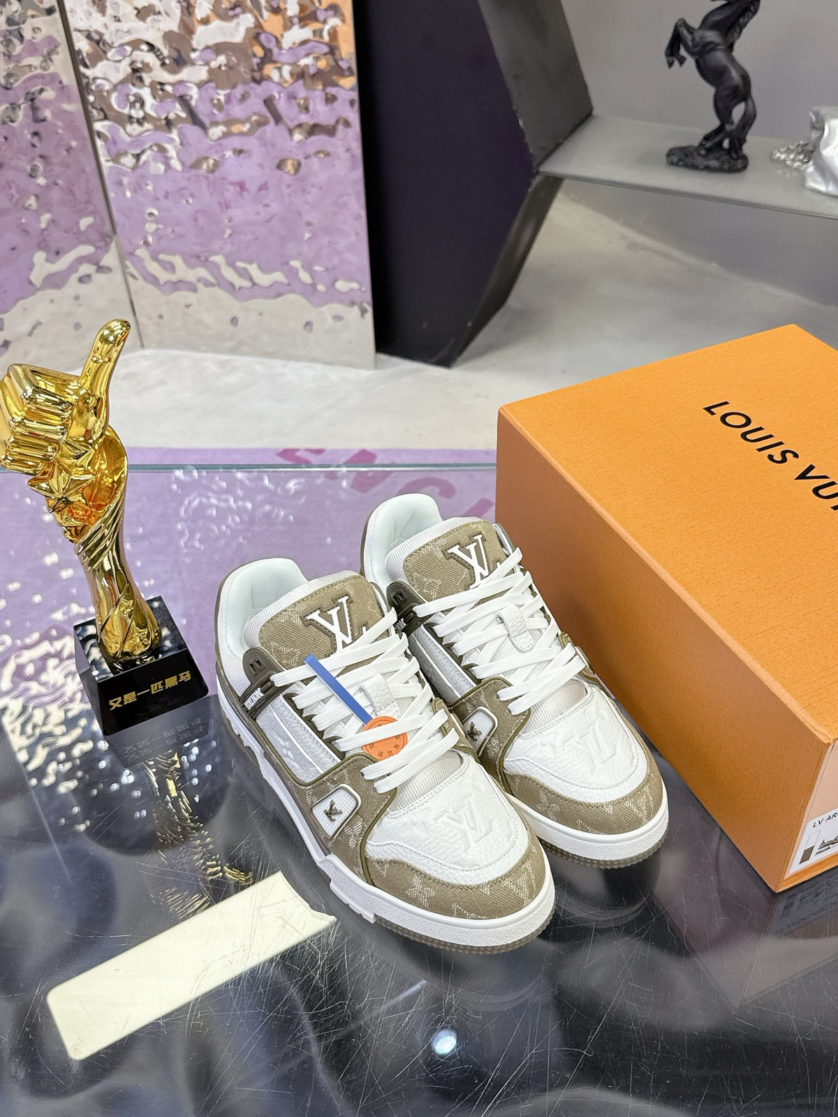 👟 Maxi Leather & Denim Sneakers