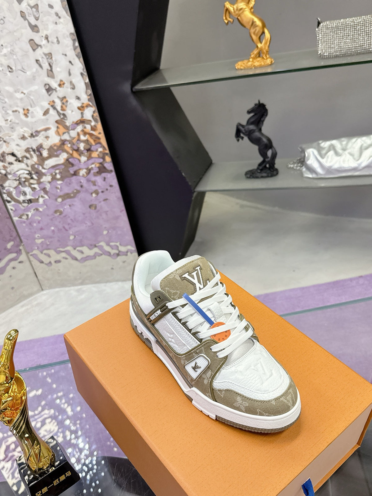 👟 Maxi Leather & Denim Sneakers