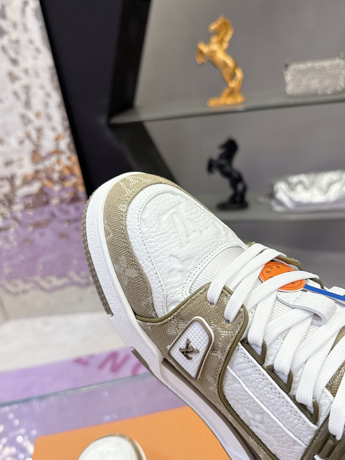 👟 Maxi Leather & Denim Sneakers