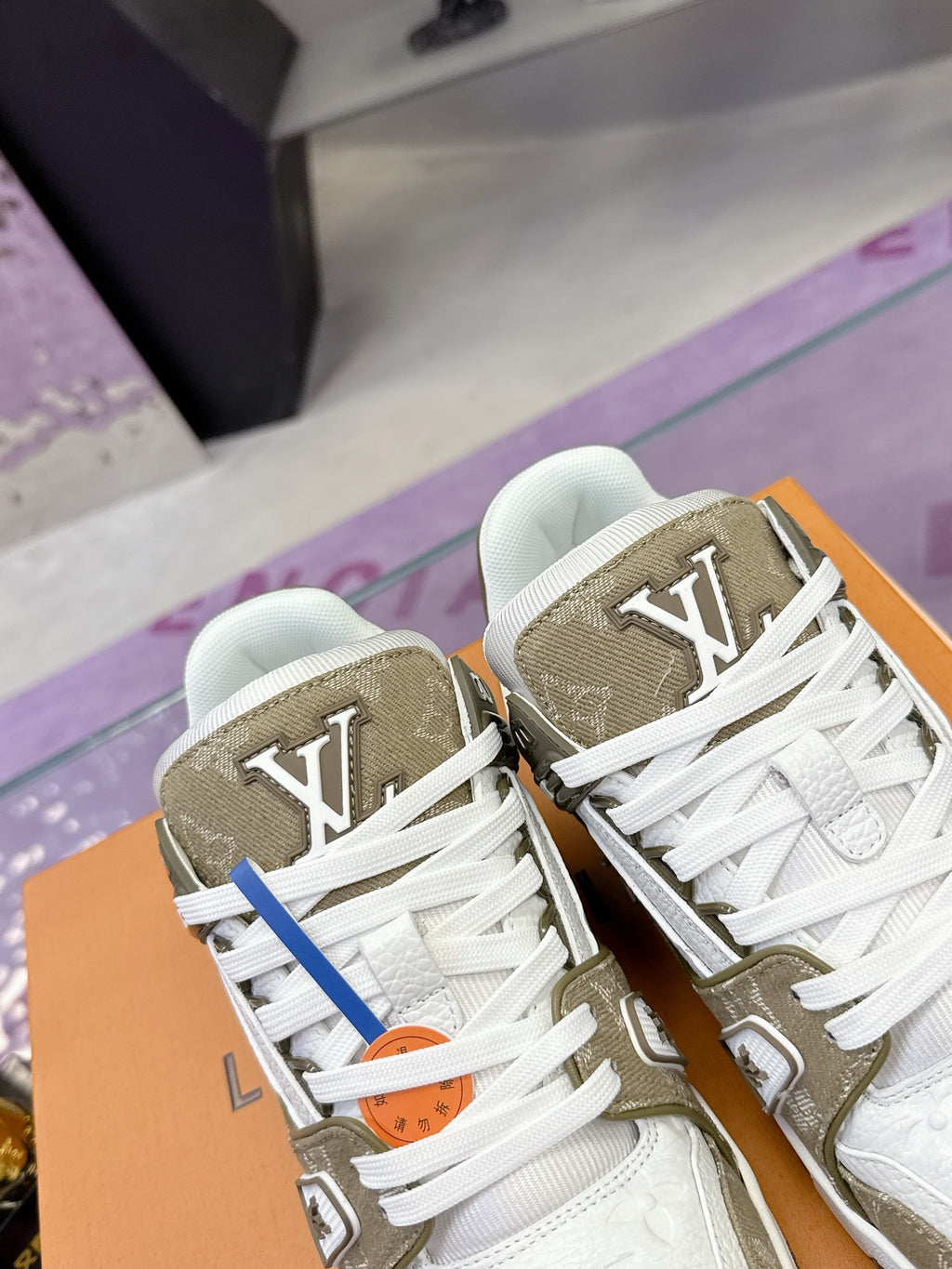 👟 Maxi Leather & Denim Sneakers