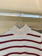 Striped Mock-Neck Knit Top