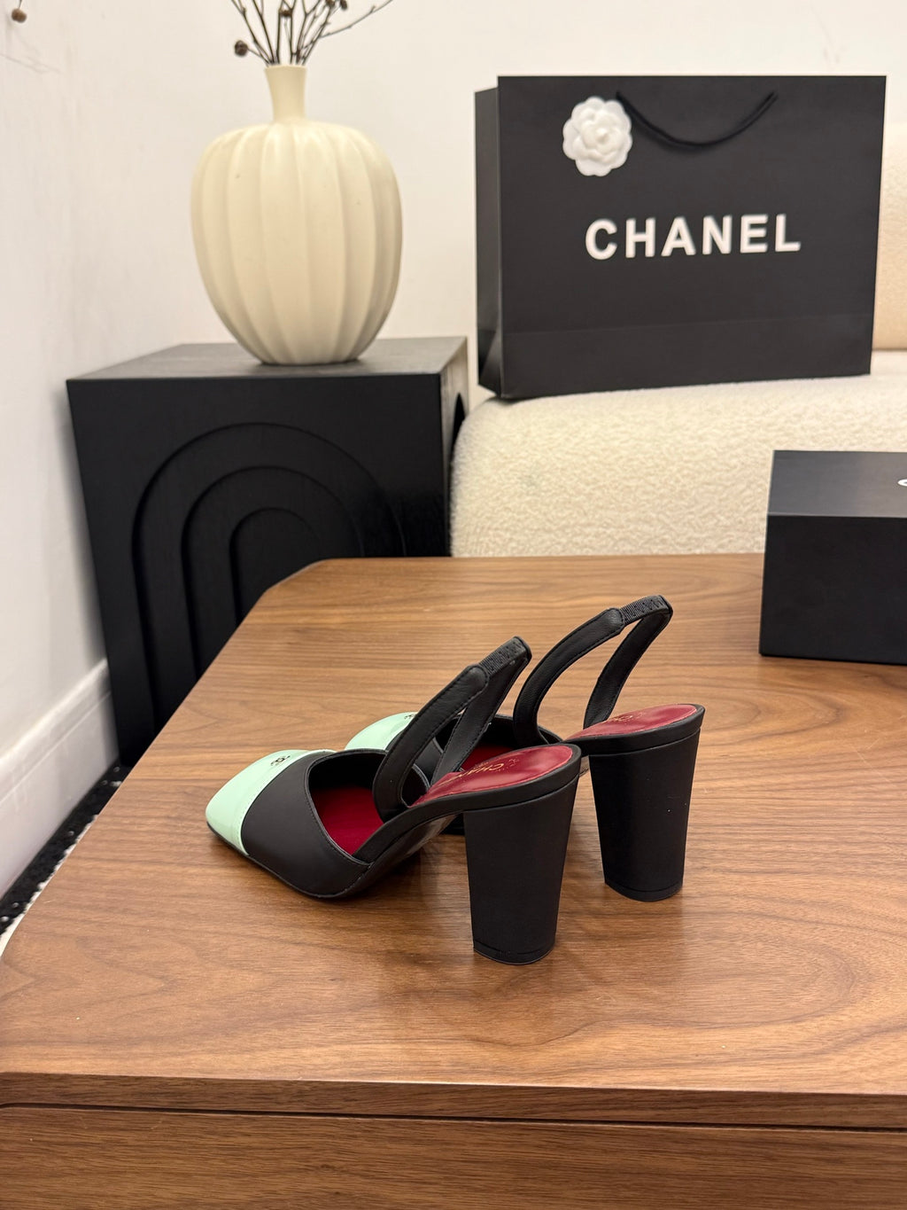 Square-Toe Slingback Mary Jane Heeled Sandals