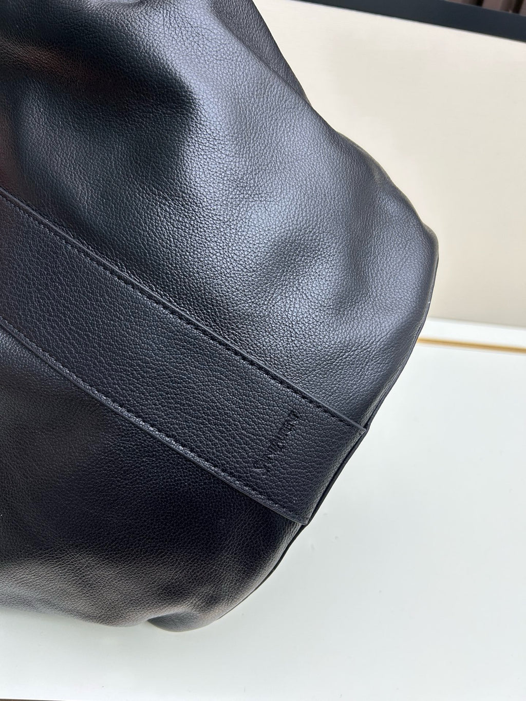 Y Soft-Grain Leather Tote Bucket Bag