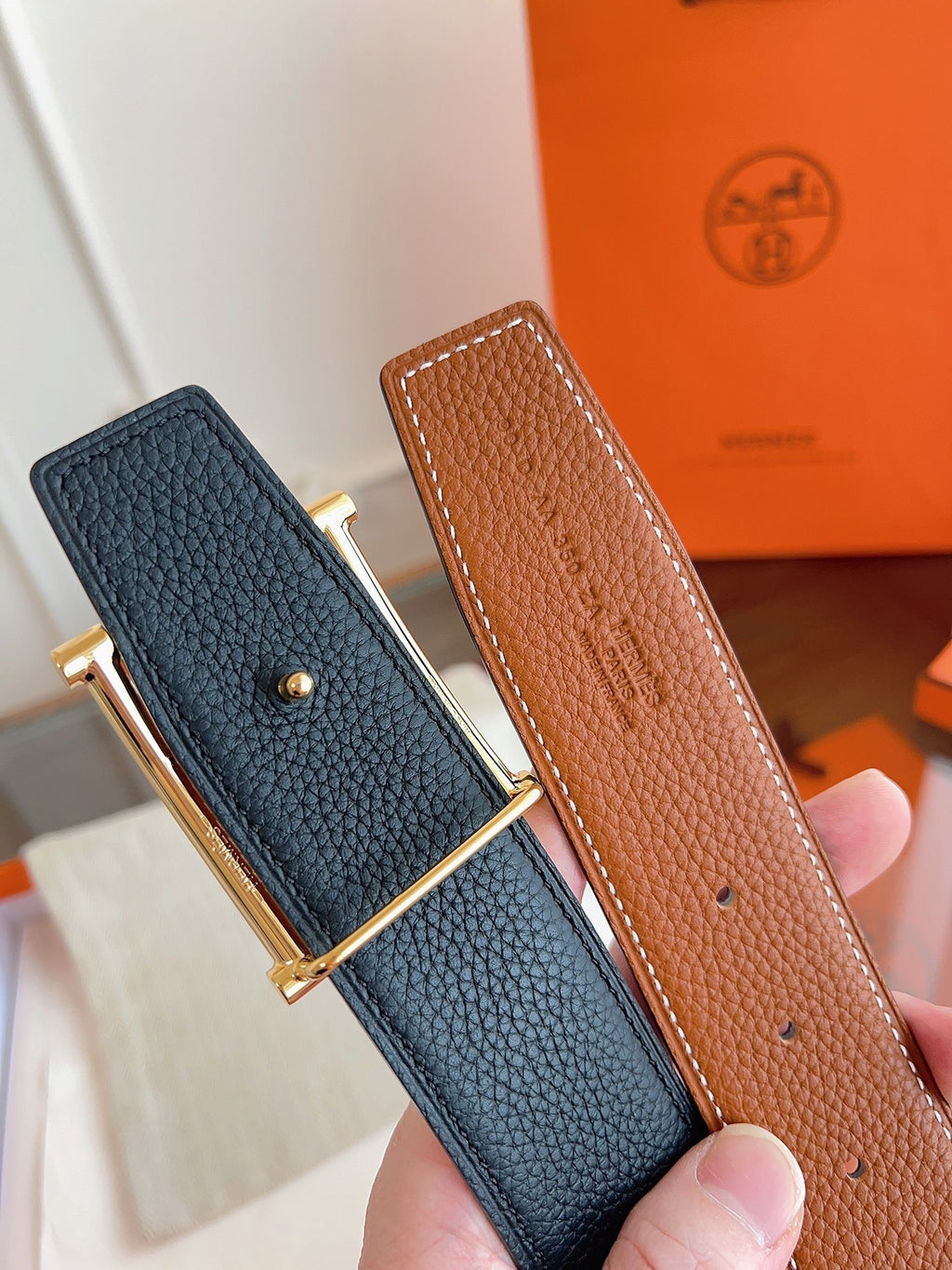 Premium Reversible Leather Belt — 3.8cm Width