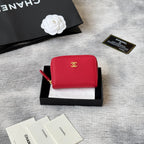 Lychee-Grain Zip Coin Purse (Premium Quality)