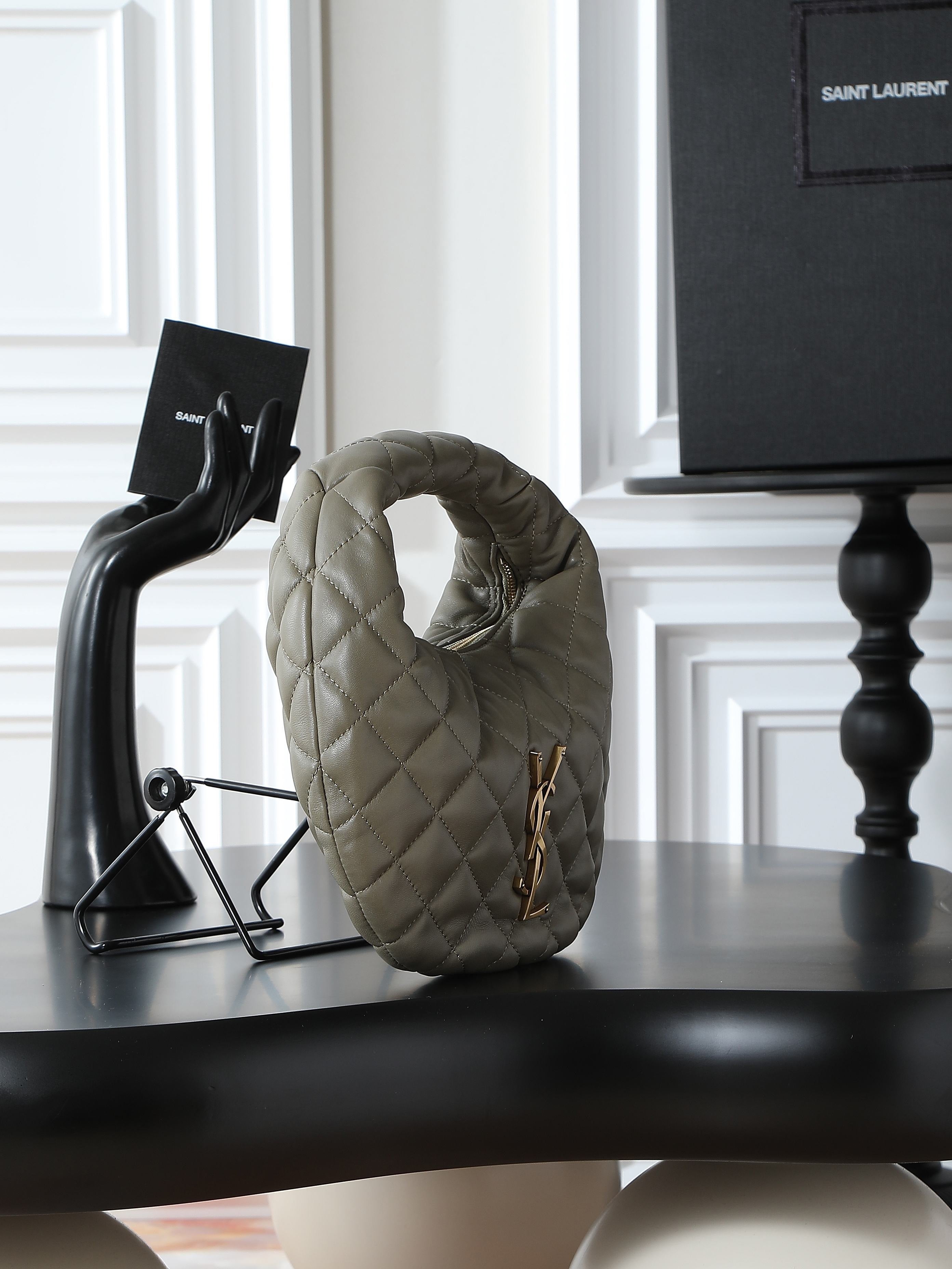 ICare Baby Pink Napa Leather Croissant Shoulder Bag