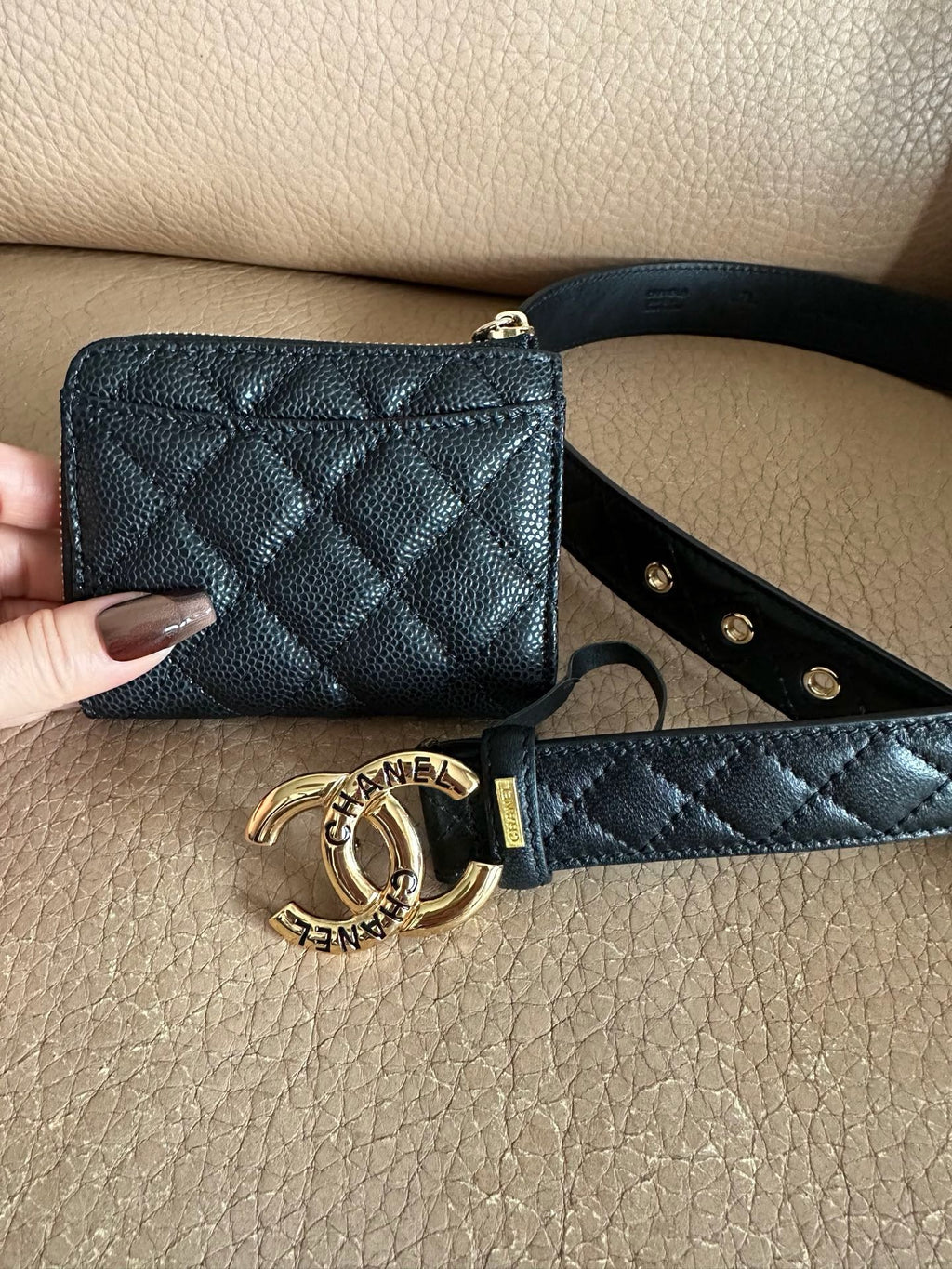 Black & Gold Quilted Belt