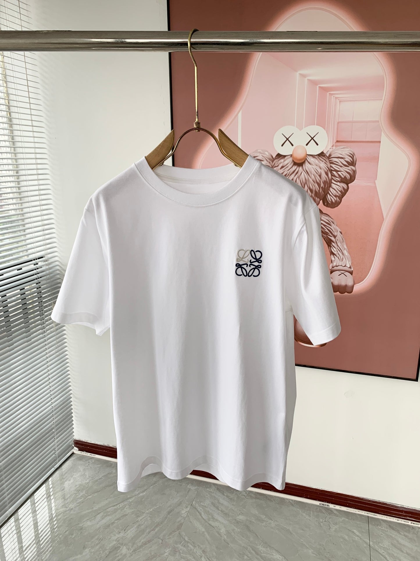 L0EWE 2024 Unisex Embroidered T-Shirt