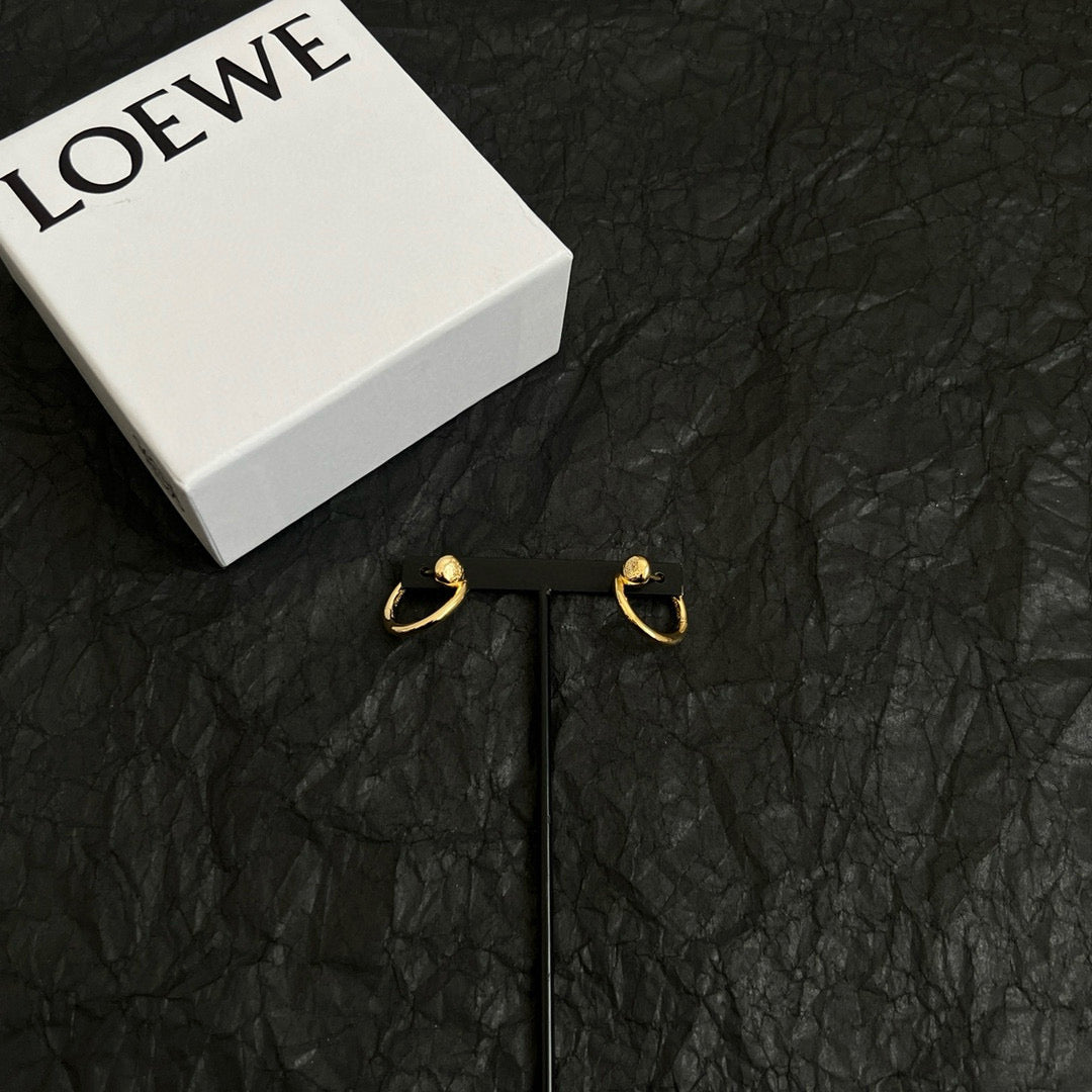 Gold-Tone Carved Diamond Clasp Hoop Earrings