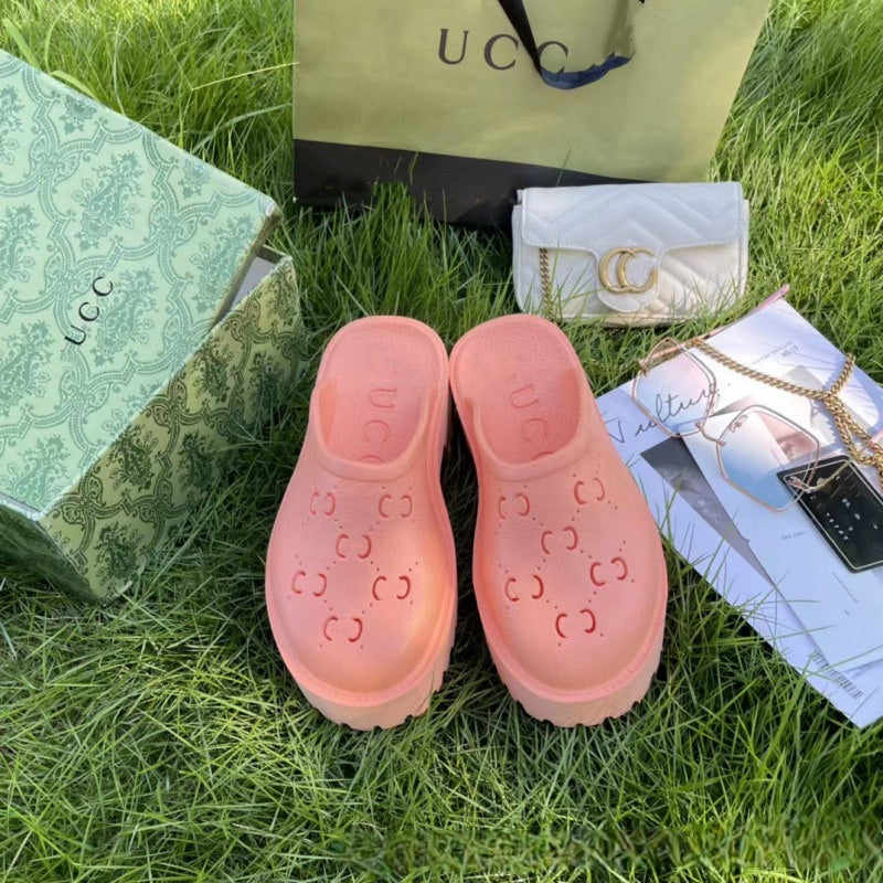 Monogram Cut-Out Rubber Sandals