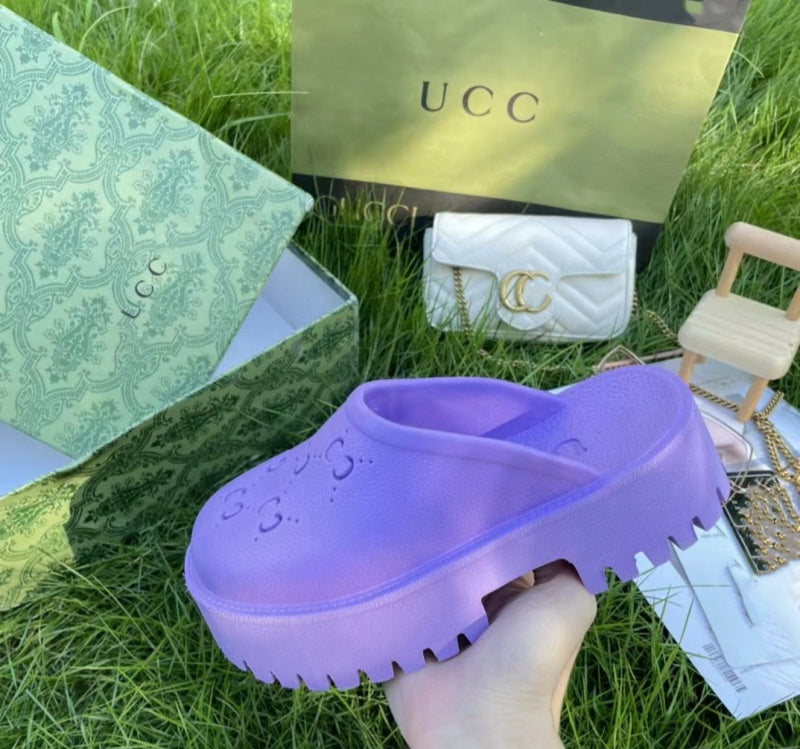 Monogram Cut-Out Rubber Sandals