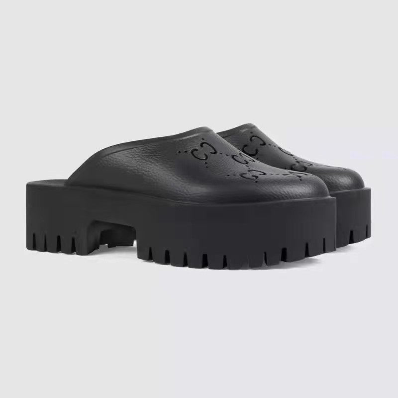 Monogram Cut-Out Rubber Sandals