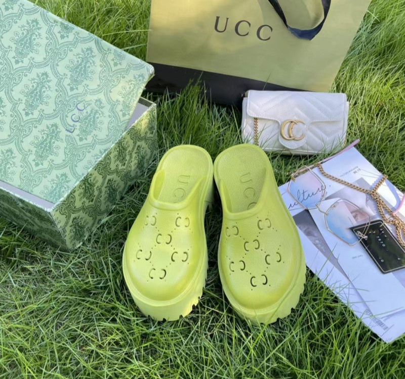 Monogram Cut-Out Rubber Sandals