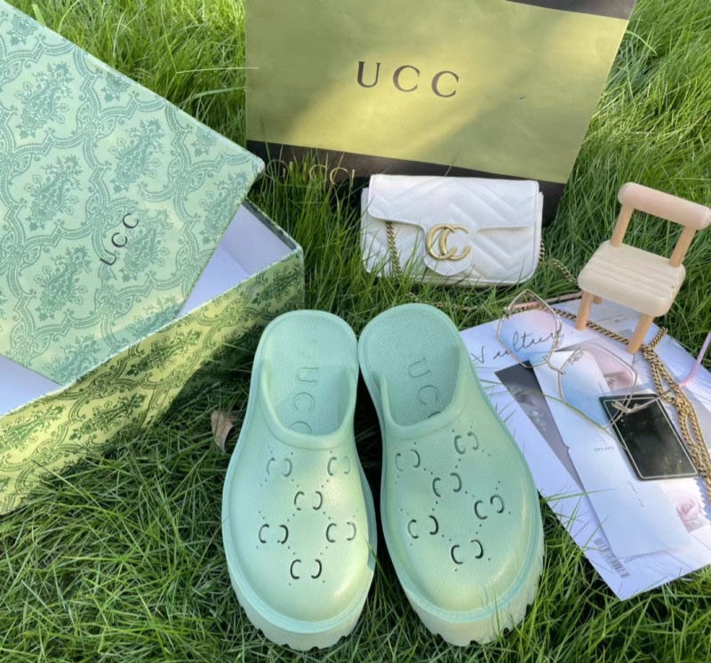 Monogram Cut-Out Rubber Sandals