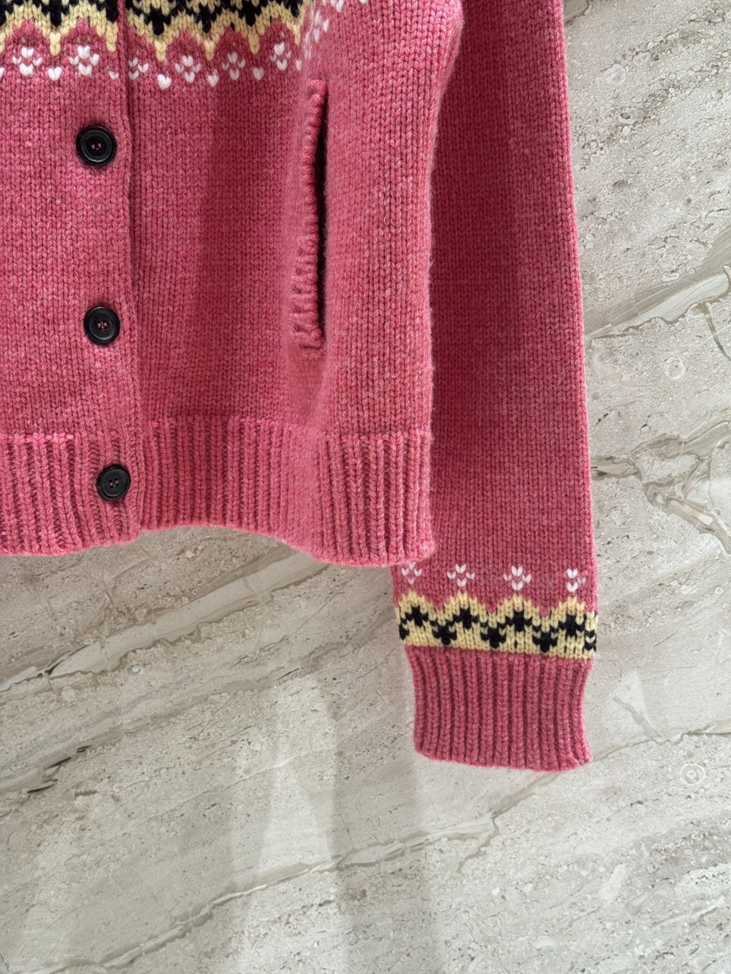 Fair Isle Jacquard Knit Cardigan